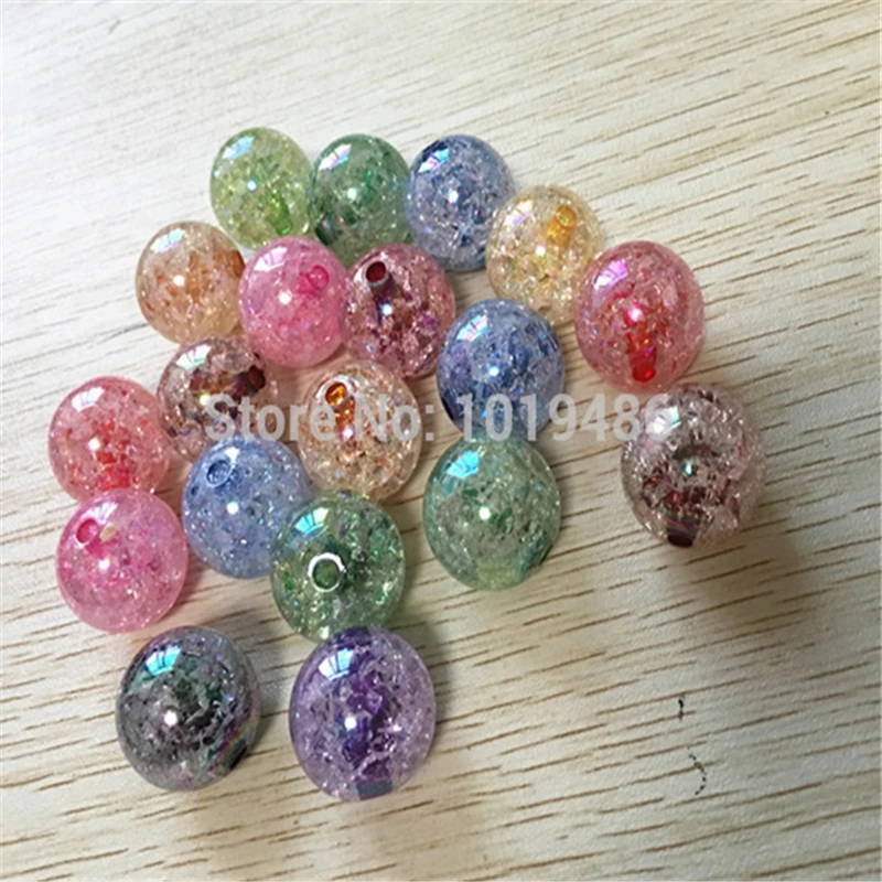 

(choose color) Newset 20MM 100pcs/Lot chunky Acrylic clear AB Crack Beads for Necklace Jewelry