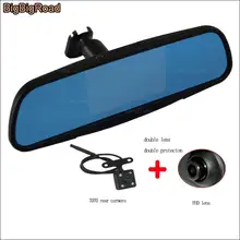 BigBigRoad For toyota corolla Car Blue Screen front DVR camera rear view mirror video registrator dashcam parking monitor