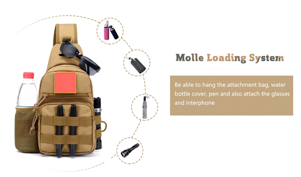 FreeKnight Tactical Molle Chest Pack Single Sling Shoulder Bag Crossbody Pouch