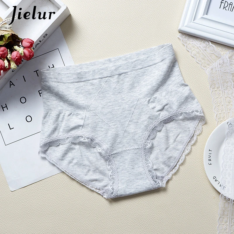 Jielur удобные трусы для женщин кружевное лоскутное белье хлопковое нижнее 6 цветов