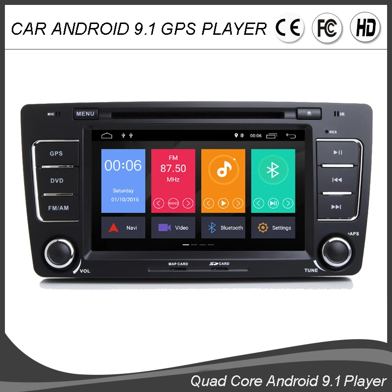 7''Android 9 0 четырехъядерный автомобильный DVD GPS плеер для SKODA Octavia 2009 2012 СБ Navi авто