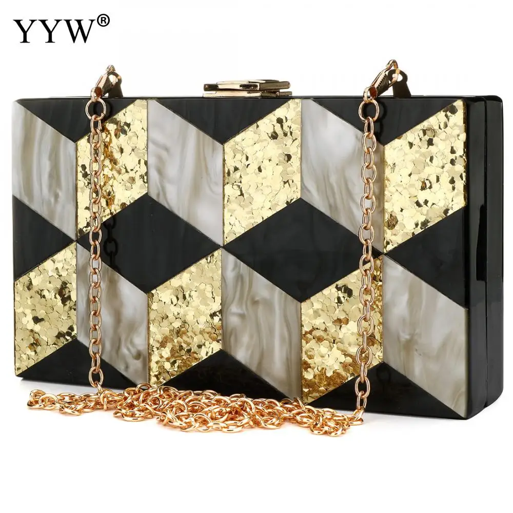 

Sequined Clutch Bags for Women 2018 Gold Evening Bag Luxury Handbags Women Bags Designer Geometric Silver Party Shoulder Bag