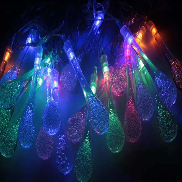 5pcs 5m 20 Led Raindrop Christmas Lights Multicolor Outdoor 5pcs 5m 20 Led Raindrop Christmas Lights Multicolor Outdoor String For Garden Patio Party