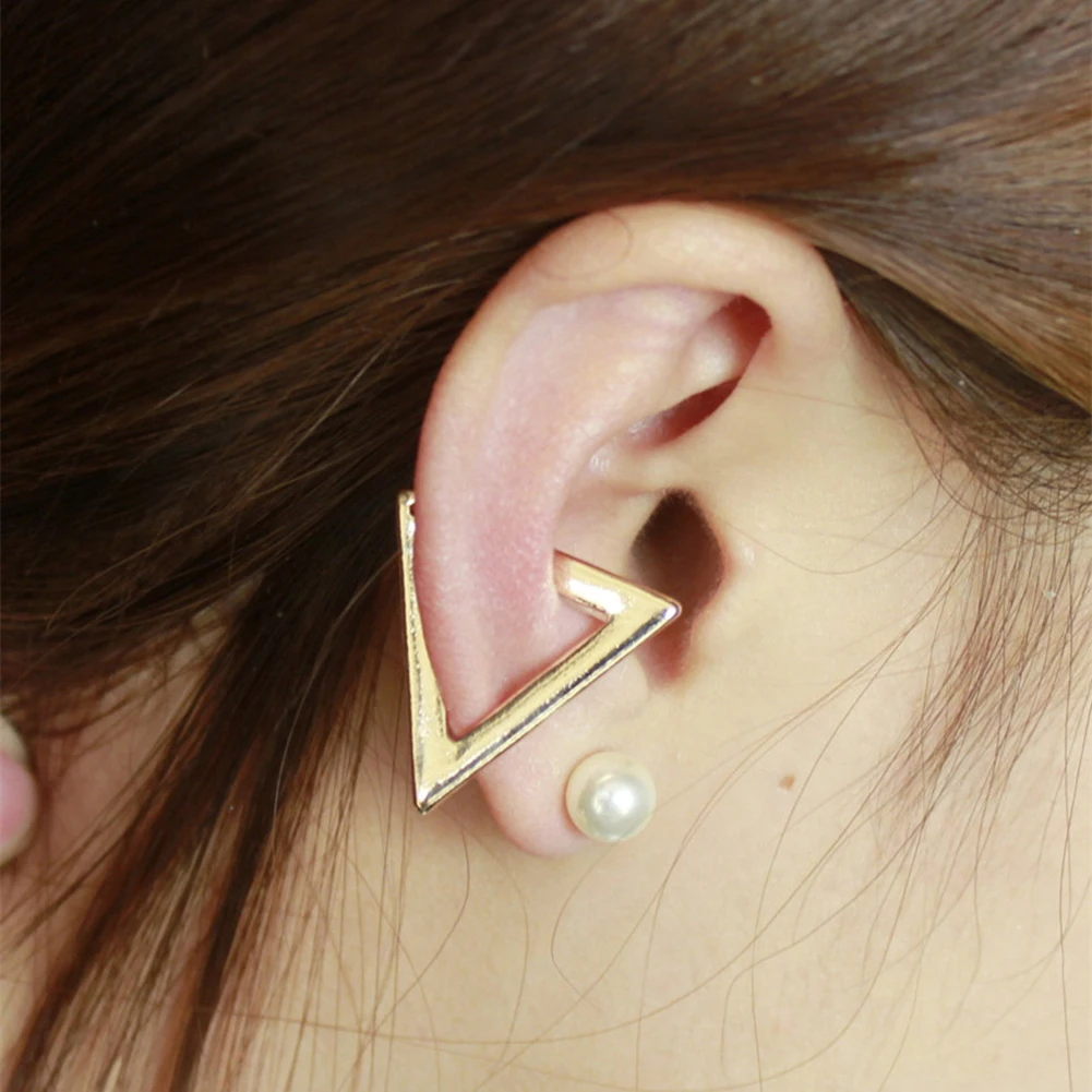 1 шт. новые модные уха манжеты клип Женщины изделия треугольной earcuffs Серьги