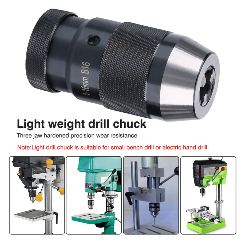 B16 сверлильный патрон 1-16 мм оправка для сверлильного патрона самостоятельно затянуть БЕСКЛЮЧЕВОЙ патрон для дрели Arbor токарный станок