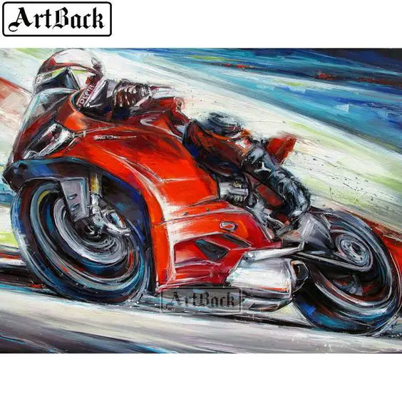 

5D Diamond Painting Motorcycle Icon 3d Sticker Diamond Embroidered Square Pattern Home Decor Diamond Mosaic Artwork