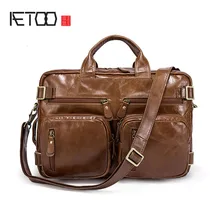 AETOO, деловая мужская сумка, модная Многофункциональная Кожаная сумка-мессенджер, мужская сумка на плечо, кожаная сумка на плечо