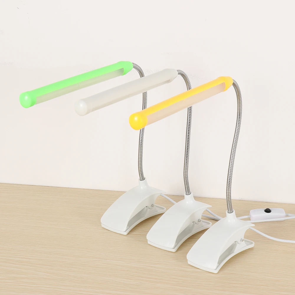 

1PC Bendable USB Rechargeable LED Reading Light Clip-on Clamp Bed Table Desk Lamp Adjustable Eye Protect Reading Desk Lamp