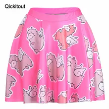 Qickitout летние новые модные юбки женские 3D розовые овцы цифровая печать юбки Прямая Большие размеры