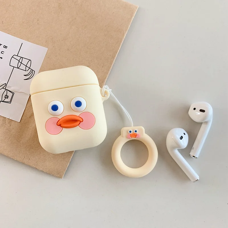 3D чехол для наушников s для AirPods, силиконовый чехол с милой собачкой из мультфильма, чехол для Apple Air pods 2, забавный чехол для наушников, кольцевой ремешок