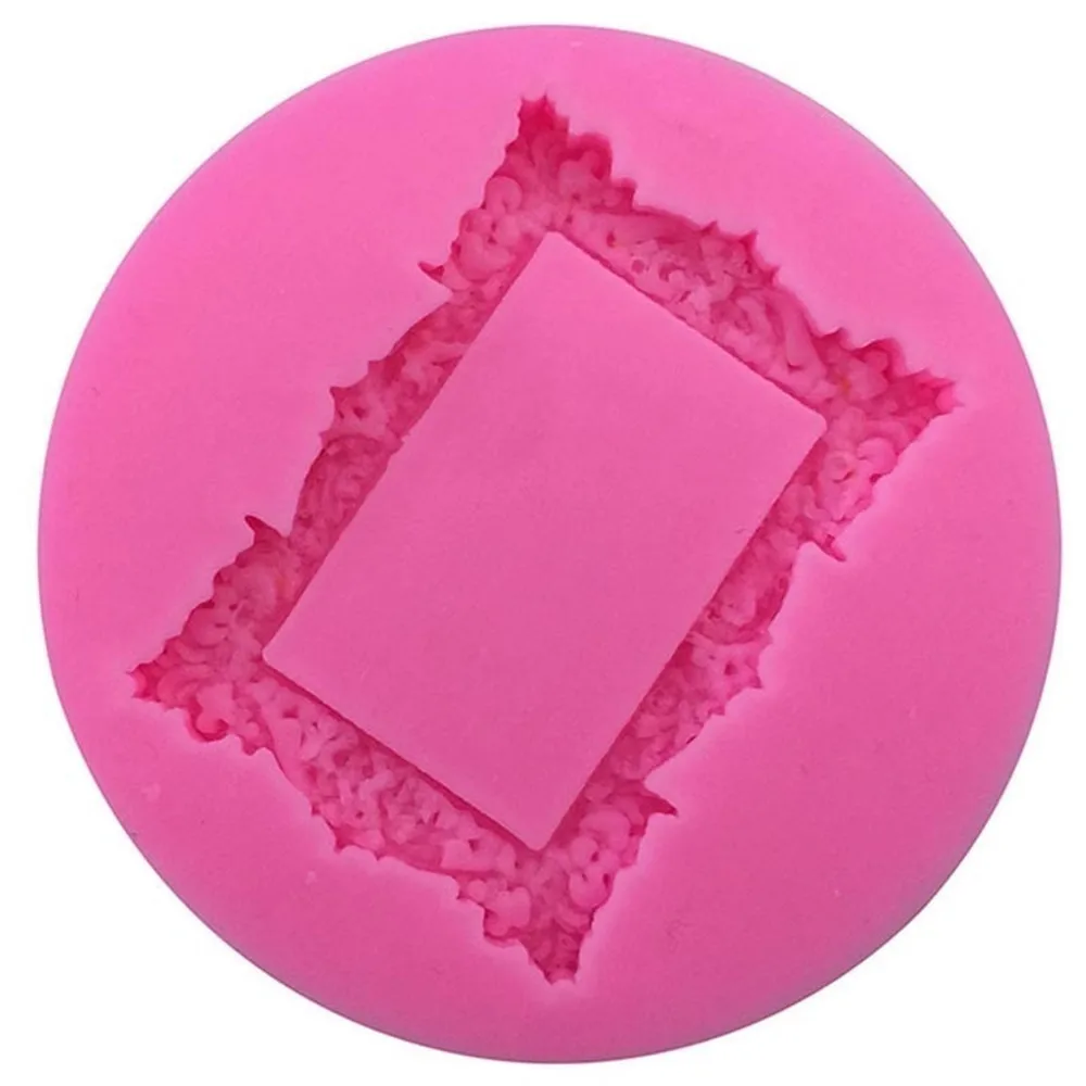 

Mirror Fondant Cake Decorating Tools Frame Cupcake Chocolate Wedding Cake Border Silicone Molds Kitchen Baking Moulds