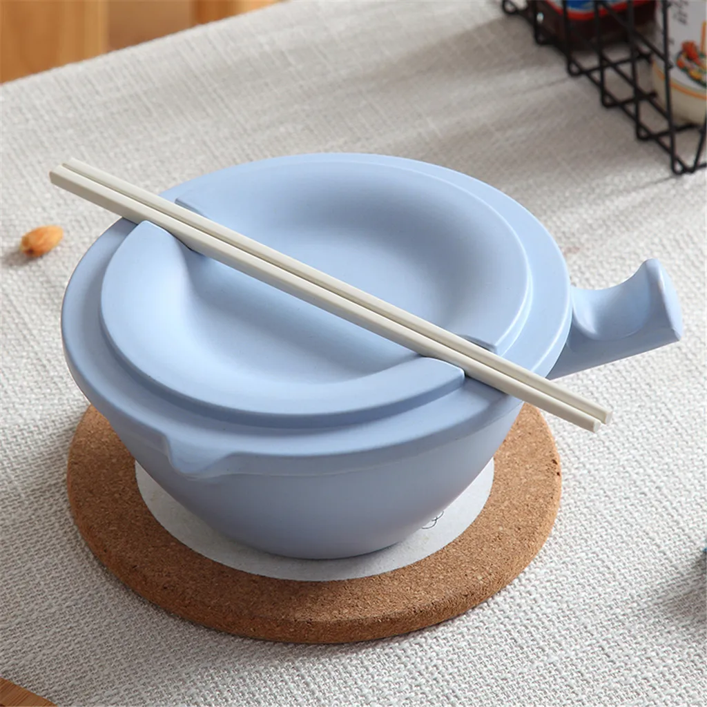 

Large Bamboo Fiber Noodle Bowl with Handle Food Container Rice Bowl Soup Bowls Instant Noodle Bowl with G603