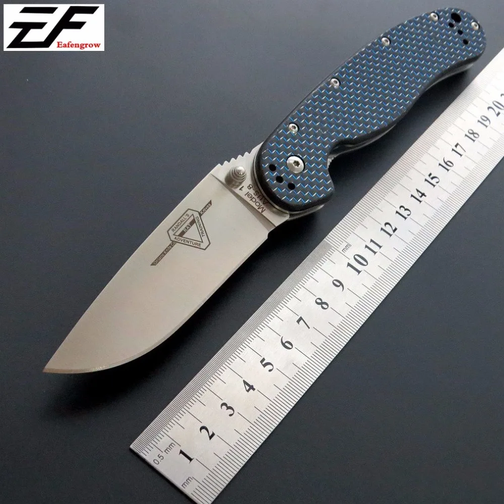 Online Cuchillo de hoja plegable de rata Eafengrow AUS 8 cuchillo de bolsillo de acero mango de fibra de carbono cuchillo táctico supervivencia Camping herramienta cuchillos