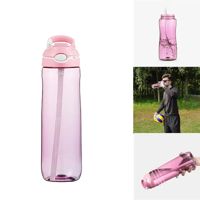 pink Бутылки для воды для прогулок для взрослых детская Бутылка чайник портативные питьевые бутылки модная бутылка для воды присоска спортивная чашка - Цвет: pink