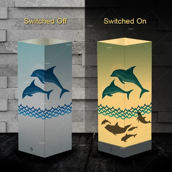 

Creative dolphins Shadow ocean style night lights USB warm white lighting ideal gifts for kids as bedroom decor