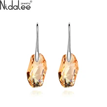 Nidalee 2016 nueva moda cristal de swarovski colgantes cuelga los pendientes para las mujeres de lujo de la marca de joyería de la boda pendientes e710