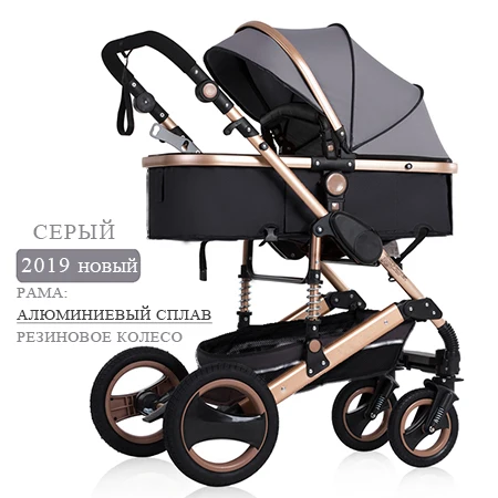 2 in 1 gray Детская коляска 3 в 1, коляска для лежа или увлажнения, складной светильник, двусторонний, для детей, четыре сезона, Россия - Цвет: 2 in 1 gray