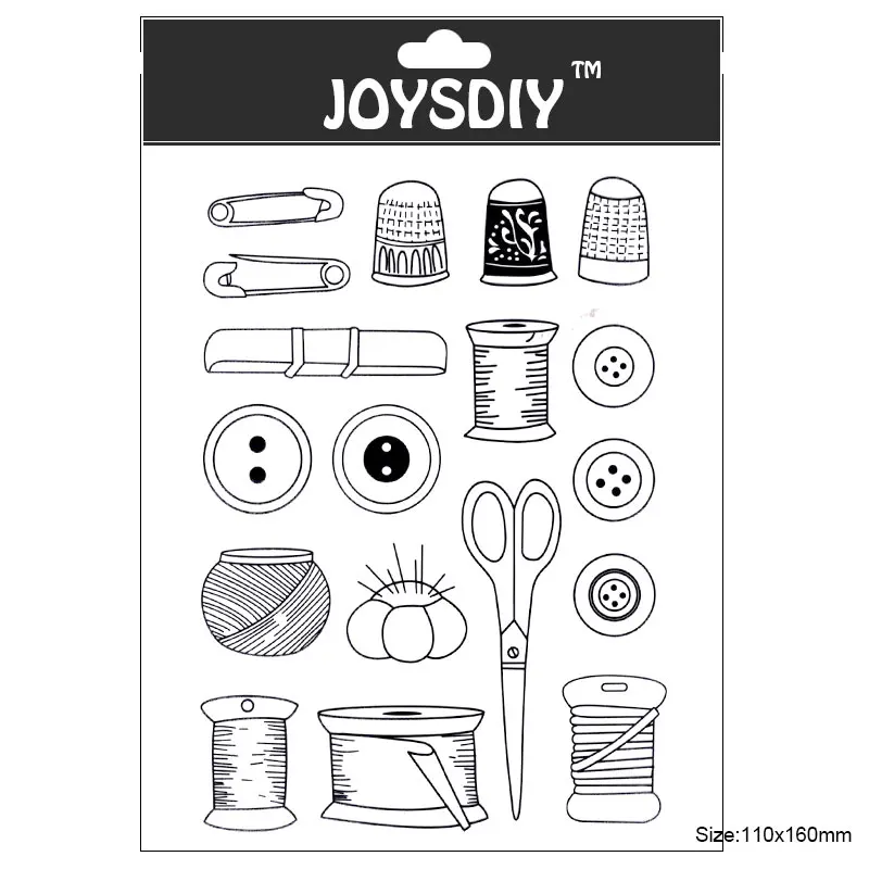 

Scrapbook DIY photo cards account rubber stamp clear stamp transparent stamp Handmade card stamp SEWING SERIES ACCESSORY BUTTONS