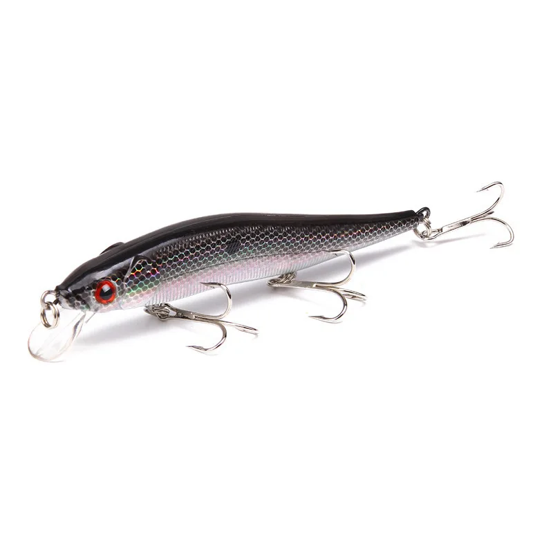 

1Piece 11.5cm 15g 3D Eyes Stripe Lifelike Minnow Lure With 3 #6 Hooks Sea Fishing Tackle Hard Baits Fishing Bait Lures Pesca