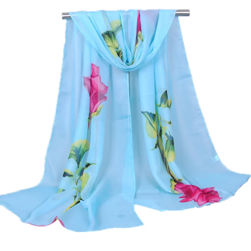 

Womens Spring Summer Chiffon Breeze Lightweight Sheer Wrap Print Scarf Summer beach Scarf