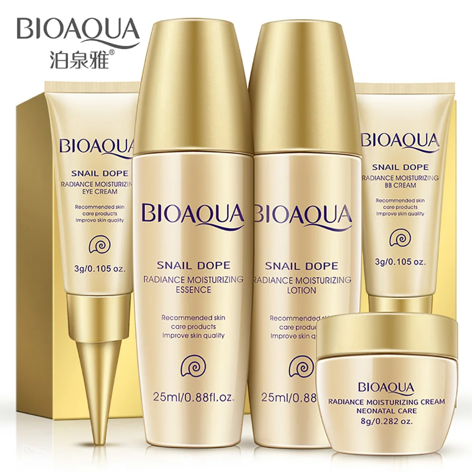 

BIOAQUA 5 pieces Travel Size Extract Moisturizing skin care kits serum toner BB eye cream cream samples gift