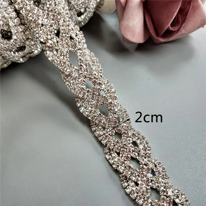 2x30 см Кристалл Стразы цепь отделка ленты сверкающие свадебные створки для шитья рукоделие свадебное платье костюм с аппликацией DIY