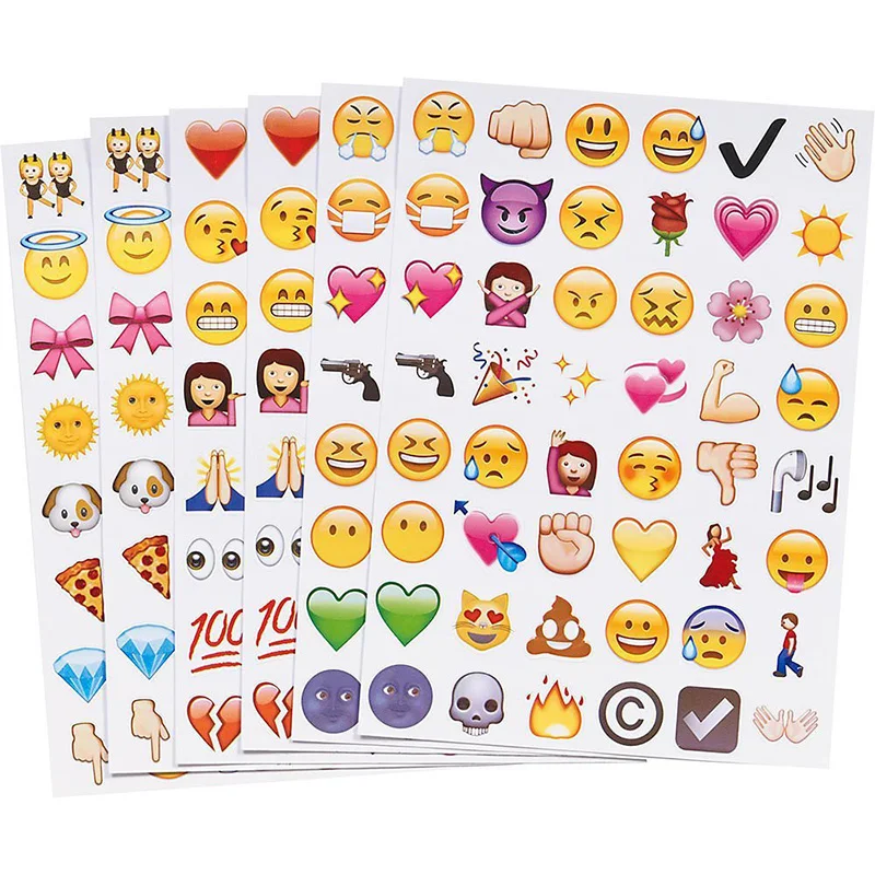 19 Sheets Cute Sticker Emoji Smiley Face Stickers Toys For Notebook Scrapbooking Vinyl Chancery Stickers on Laptop Cars Decor