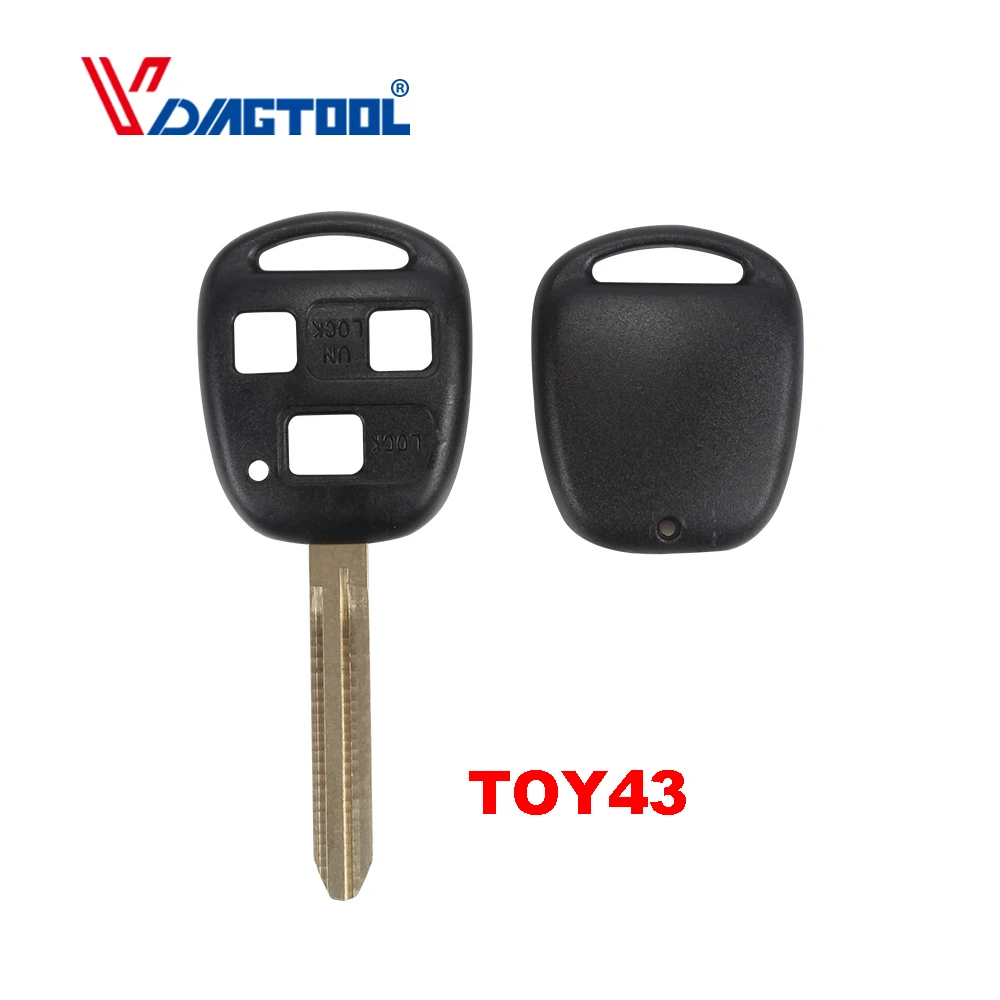 

VDIAGTOOL 3 Buttons Remote Car Key Shell Case 2/3 BTN For Toyota Yaris Prado Tarago Camry Corolla TOY43 Blade