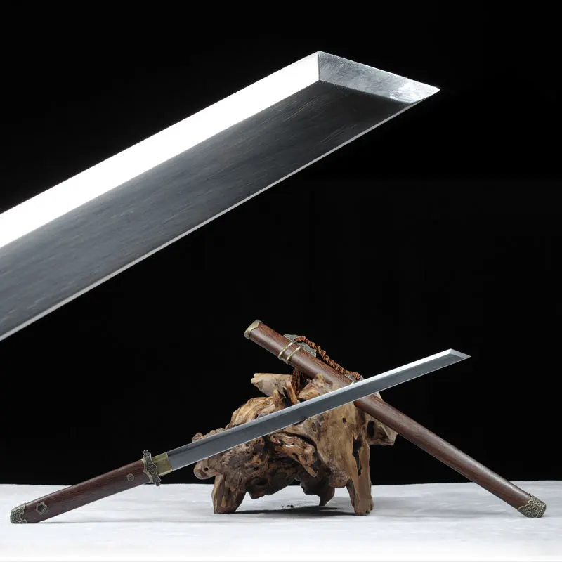 Japanese Katana Sword 1060 Carbon Steel Sharp Kirihaddukuri Straight Blade Sword Full Tang Bo-hi Cutting Knife Decorative samur