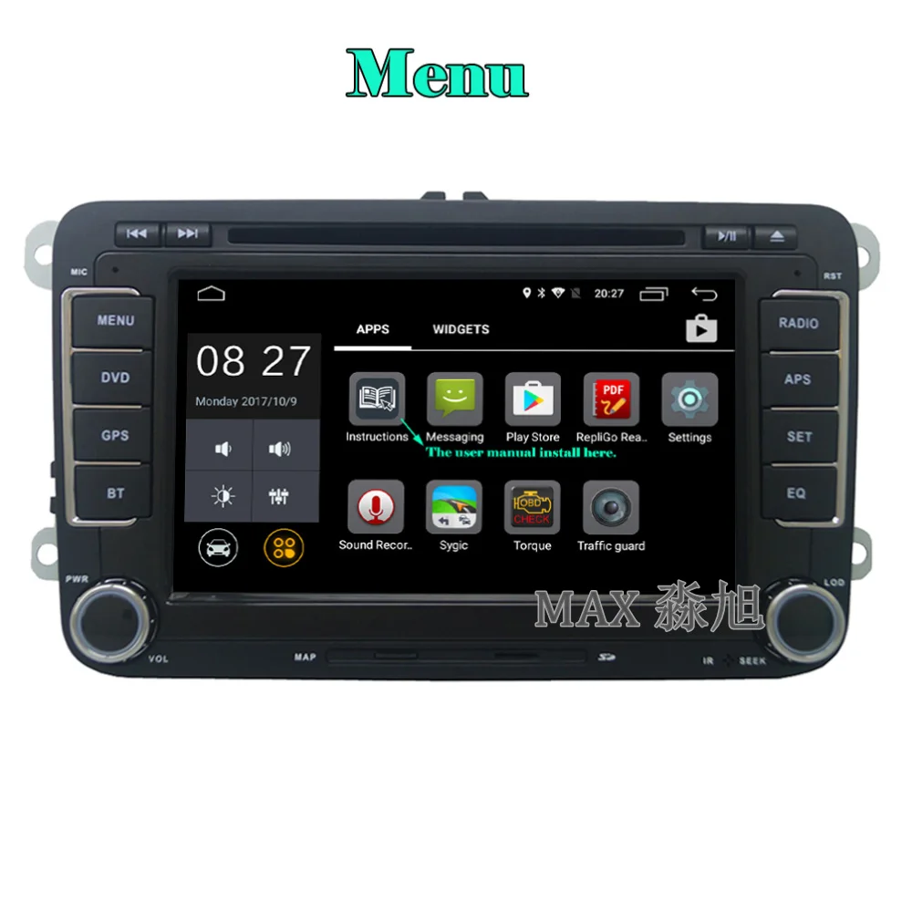 Discount MAX HD 1024*600 2G+16G Android 6.0 Car DVD Player for VW Passat B6 CC JETTA Tiguan Skoda Golf with Radio BT swc GPS map 4G WIFI 2