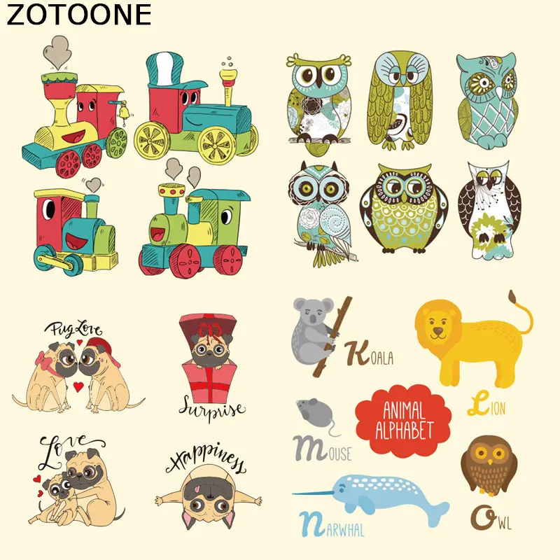 

ZOTOONE Cartoon Animal Iron-On Transfers Sticker Appliques Patches for Clothing DIY Heat Transfert Thermal For Clothes T-Shirt