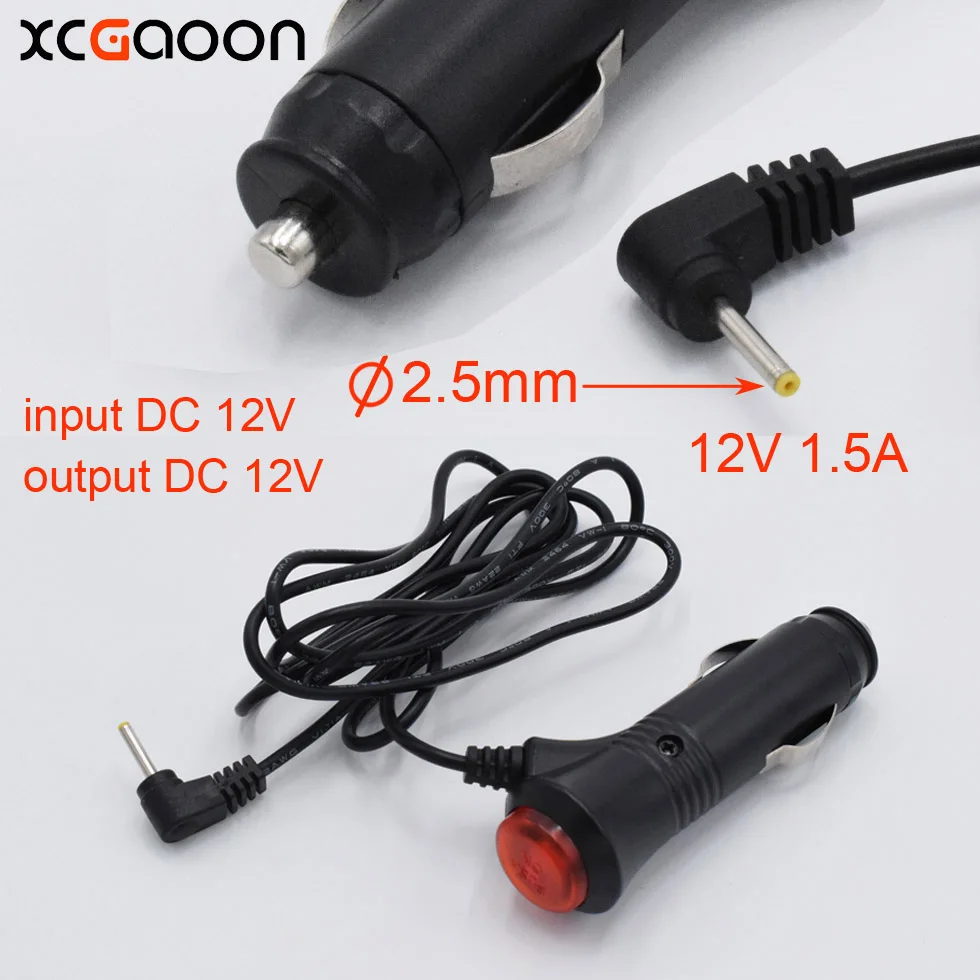

XCGaoon 2.5mm port Car Charger Adapter for Car Radar Detector & GPS Input DC 12V Ouput 12V 1.5A, Cable Length 1.2m ( 3.93ft )