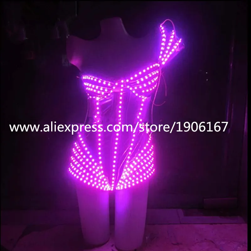  New Design Colorful Led Light Up Women Sexy Evening Dress Costume Can Change 7 Colors Luminous Grow