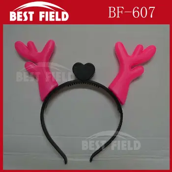 

Free Shipping 120pcs/lot LED flashing head hoop led headwear light deerhorns led flashing hair clip for party supplies