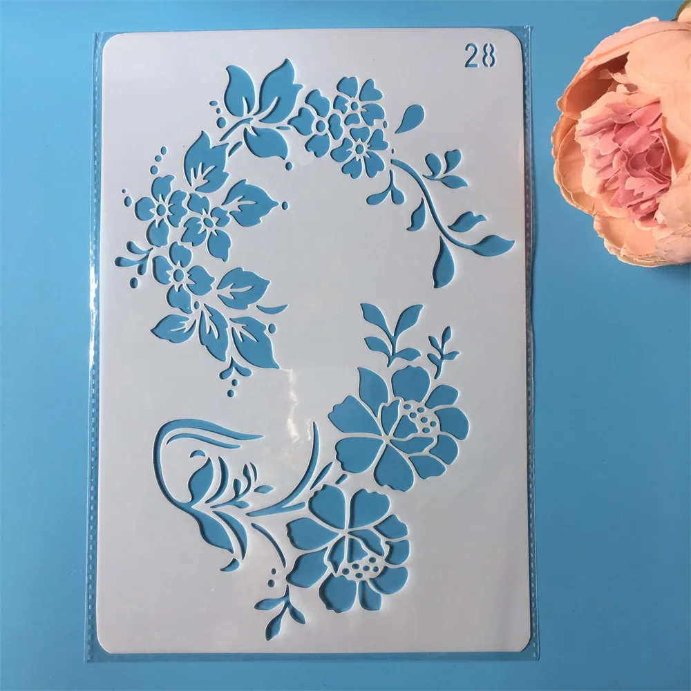 26 см цветок оставляет DIY Craft наслоения Трафареты живопись штампованная для скрапбукинга тиснильный альбом Бумага шаблон