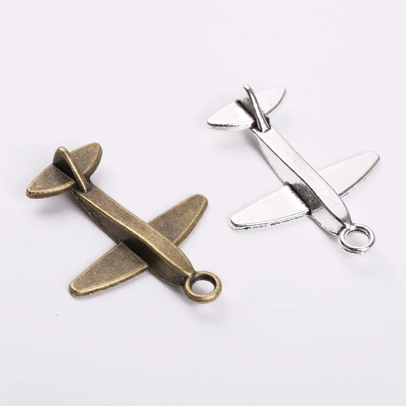 10pieces 2 Color Vintage Metal Aircraft Pendant Charms Accessories DIY Handmade Fashion Classic for Jewelry | Украшения и