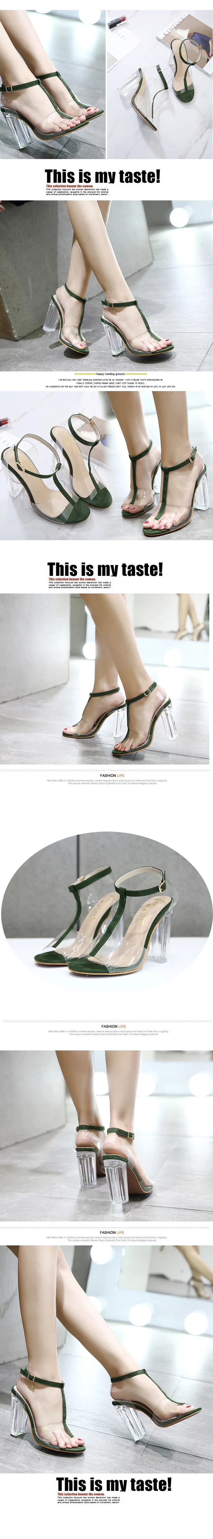 LTARTA/ г. Лидер продаж, сандалии Ziling, модель обуви, прозрачные босоножки на высоком каблуке с Т-образным ремешком и кристаллами размер 42 ZL-558-5