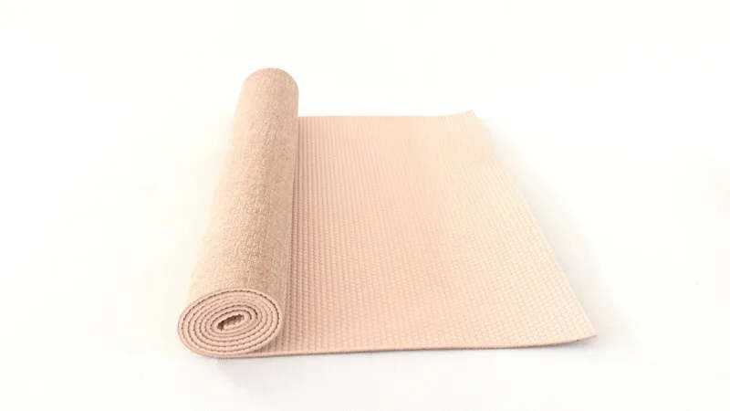 Натуральный льняной коврик для йоги без вкуса коврик для похудения с мешком для йоги - Цвет: Розовый