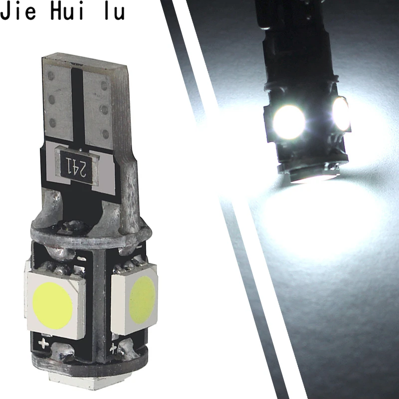 1 шт. автомобильные светодиодсветодиодный лампы T10 5 SMD 5050 W5W 194 5SMD|Сигнальная лампа|