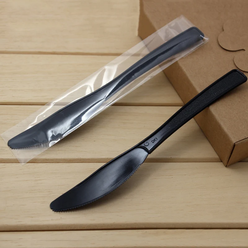 100pcs/lot 16.4cm Disposable Plastic Sweet Dessert Cake Knife For Party