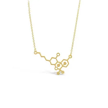 

Wholesale 10Pcs New THC molecule Long Pendants Biology Molecule Necklace Mix Lots Link Chain Science Jewelry for Women Men