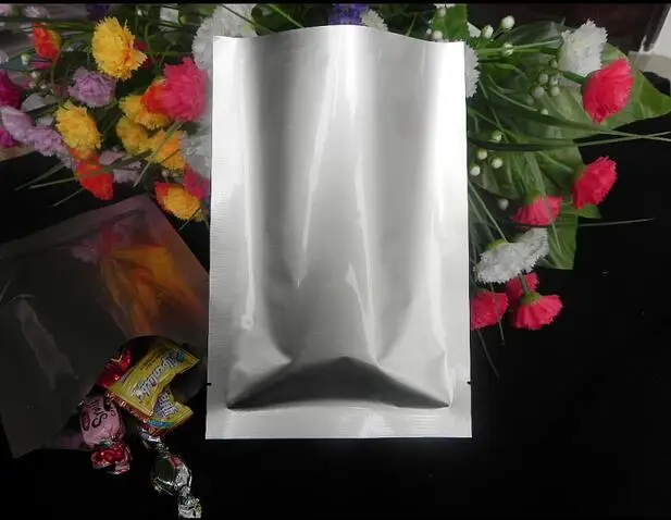 18x26 см 100 шт. плоские мешки из чистого алюминия серебристо белый мешочек чистой