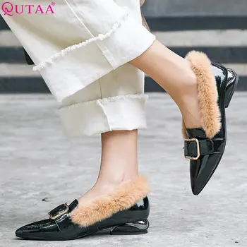 

QUTAA 2019 Women Pumps Fashion Women Shoes Platform Synthetic Square Heel Pointed Toe New Casuel Ladies Pumps Size 34-42