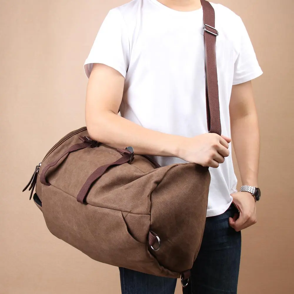 

Men Canvas Rucksack Laptop Shoulder Duffle Bag