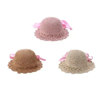 

Summer Straw Hats for Girls Baby Toddler Sun Cap Breathable Cute Princess Cap Sun Hat Basin Cap Girls Hats Photography Props