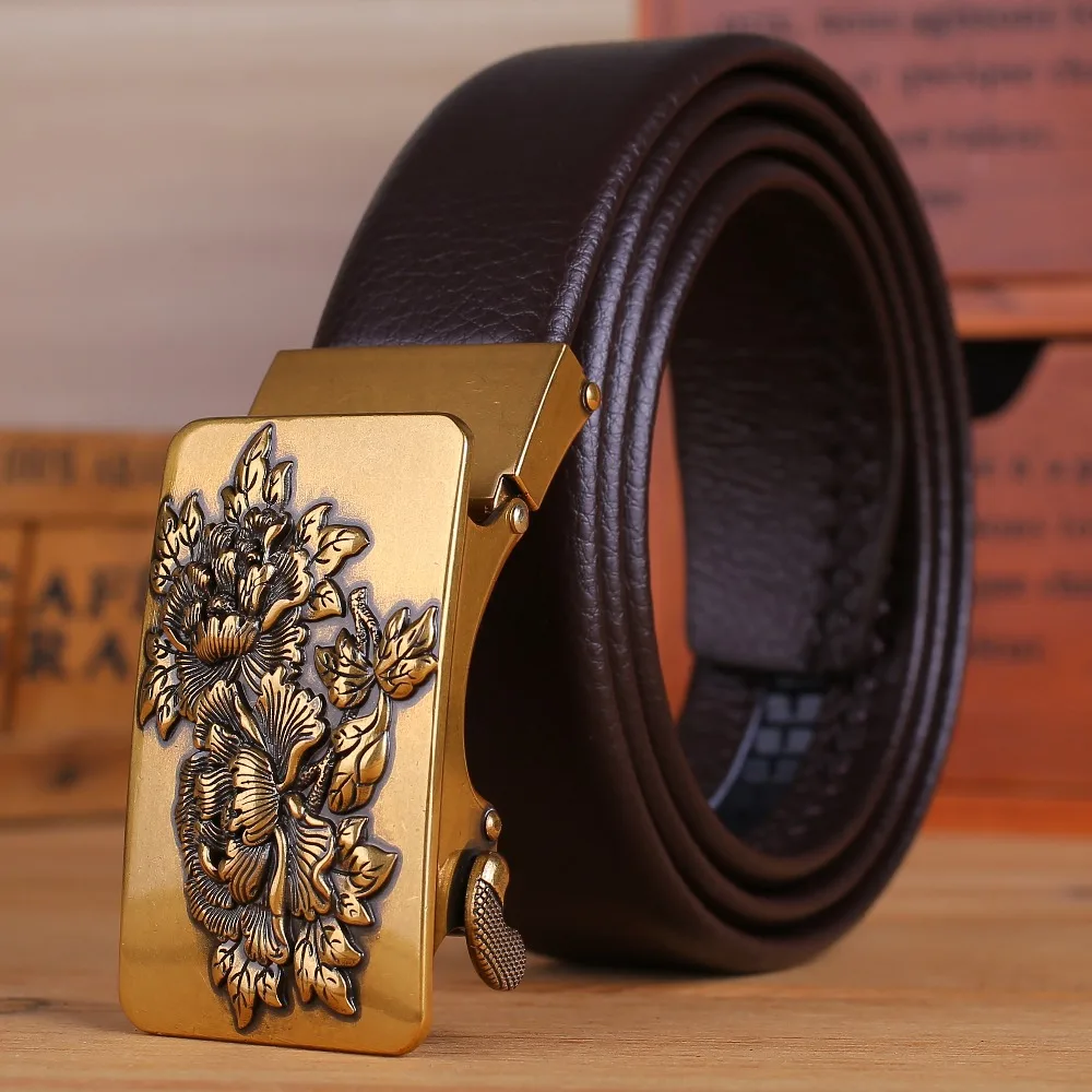

belt for women 2018 new arrival mens belts luxury high quality microfiber leather long big plus size 140 cm 150 160 brown flower