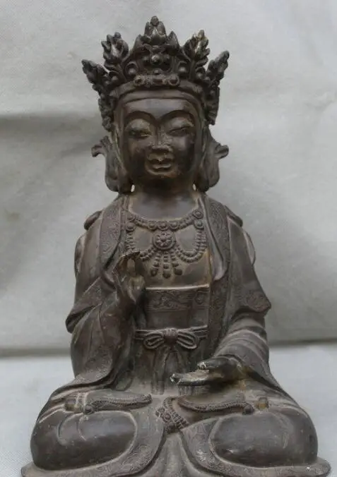 

BJC 13" Tibetan Buddhism Purple Bronze Seat Kwan-yin Guan Yin Avalokitesvara Statue