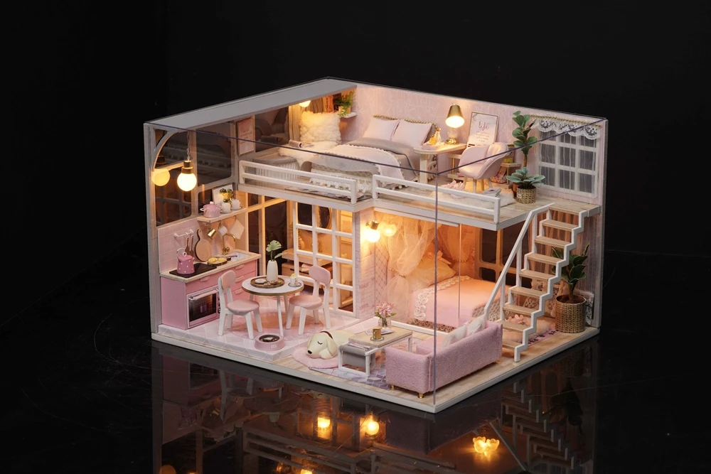 Кукольный дом мебель Miniatura Diy кукольные домики миниатюрный кукольный домик деревянные игрушки ручной работы для детей взрослых подарок на день рождения