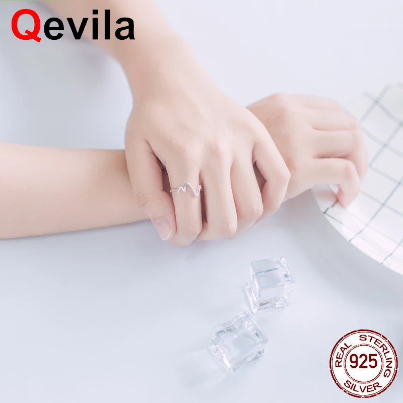 Женское кольцо с волной Qevila обручальные кольца из 100% стерлингового серебра 925