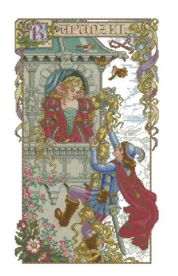 cs-2228 Cross Stitch Kit Rapunzel Princess Grimms Fairytales Fairytale janlynn